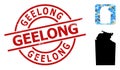 Distress Geelong Stamp Seal and Hole Weather Collage Map of Australian Northern Territory
