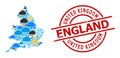 Weather Collage Map of England and Distress Seal
