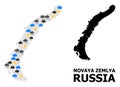 Weather Collage Map of Novaya Zemlya Islands
