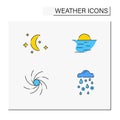 Weather color icons set Royalty Free Stock Photo