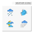 Weather color icons set Royalty Free Stock Photo