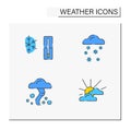 Weather color icons set Royalty Free Stock Photo