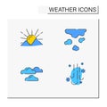 Weather color icons set Royalty Free Stock Photo