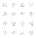 Weather Colored Outline Vector Icons 1