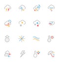 Weather Colored Outline Vector Icons 3