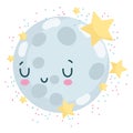 Weather cute moon stars night sky decoration