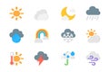 Weather 3d icons set. Vector elements for mobile app and web design Royalty Free Stock Photo