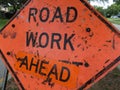Road Work Ahead traffic sign, Tampa, Florida