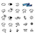 Weather doodle , icons