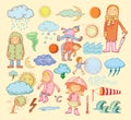 Weather elements, vector illustration