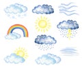 Weather elements, Weather Station, meteorology. Preschool Royalty Free Stock Photo