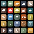 Weather flat icons with long shadow Royalty Free Stock Photo