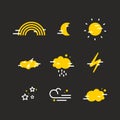 Weather flat icons. Royalty Free Stock Photo