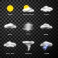 Weather forecast app flat vector icons set Royalty Free Stock Photo