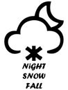 Weather Forecast App Icon for Night Snow Fall Royalty Free Stock Photo