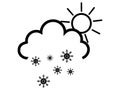 Weather Forecast App Icon for Snow with Sun Spells Royalty Free Stock Photo