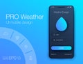 Weather Forecast App Ux Ui Design. Stock vector Royalty Free Stock Photo