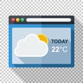 Weather forecast application icon on transparent background