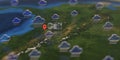 Cali city and rainy weather icon on the map, weather forecast related 3D rendering