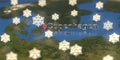 Snowy weather icons near Copenhagen city on the map, weather forecast related 3D rendering