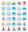 Weather forecast colorful vector buttons set Royalty Free Stock Photo