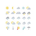 Weather forecast colorful vector icon set Royalty Free Stock Photo