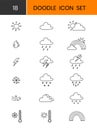 Weather Forecast Doodle icons set Royalty Free Stock Photo