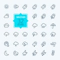 Weather forecast Icon set. Vector Illustration