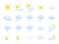 Weather forecast. Meteorology. Flat style icons for the interface of mobile applications