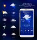 Weather Forecast Mobile Application Royalty Free Stock Photo