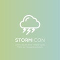 Weather Forecast Mobile and Web Application Button Symbol, Isolated Minimalistic Object, Rain, Thunderstorm, Storm