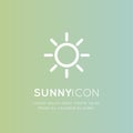 Weather Forecast Mobile and Web Application Button Symbol, Isolated Minimalistic Object, Sunny, Sun