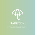 Weather Forecast Mobile and Web Application Button Symbol, Isolated Minimalistic Object, Umbrella Rain Royalty Free Stock Photo