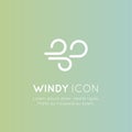 Weather Forecast Mobile and Web Application Button Symbol, Isolated Minimalistic Object, Wind Blowing, Storm Royalty Free Stock Photo