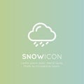 Weather Forecast Mobile and Web Application Button Symbol, Isolated Minimalistic Object, Winter, Snow, Hail