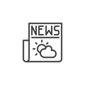 Weather forecast news headline line icon