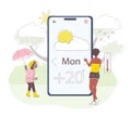 Weather forecast online vector simple