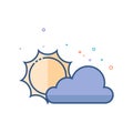 Flat Color Icon - Forecast partly cloudy