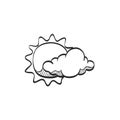 Sketch icon - Forecast partly sunny Royalty Free Stock Photo