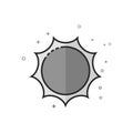 Flat Grayscale Icon - Forecast partly sunny Royalty Free Stock Photo