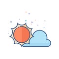 Flat Color Icon - Forecast partly sunny Royalty Free Stock Photo