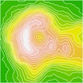 Topographic map wave. square colorful contour pattern with wavy distortion effect