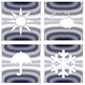 Weather forecast silver metallic icons