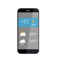 Weather forecast smartphone interface vector template. Mobile app page design layout. Royalty Free Stock Photo