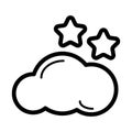 Weather forecast vector sign. Starlight Night, mostly cloud.