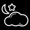 Weather forecast vector sign. Starlight Night, mostly cloud.