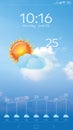Weather forecast widget. Mobile application Royalty Free Stock Photo
