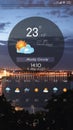 Weather forecast widget. Mobile application Royalty Free Stock Photo
