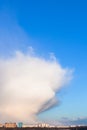 Weather front over town in spring Royalty Free Stock Photo