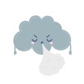 Weather icon of an angry cloud with winds